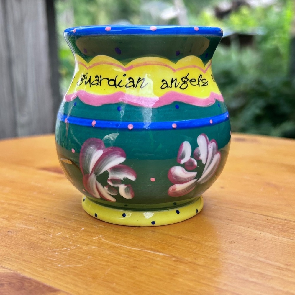 Vintage Mini Vase Mothers are Guardian Angels Green Joyce Shelton Giftcraft